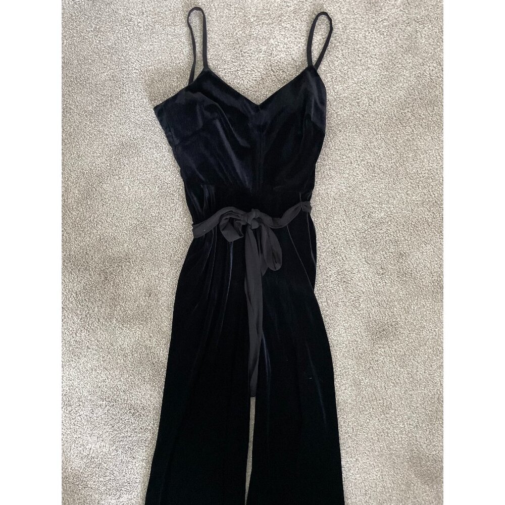 Calvin Klein black velvet jumpsuit sleeveless